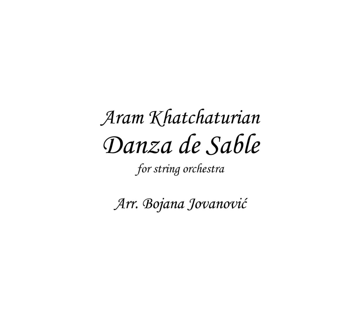 Danza de Sable (A Khatchaturian) - Sheet Music