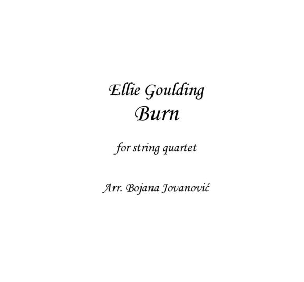 Burn (Ellie Goulding) - Sheet Music