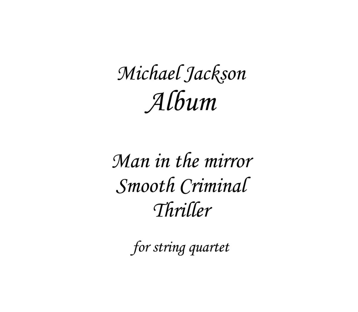 Album Tribute to Michael Jackson - Sheet Music