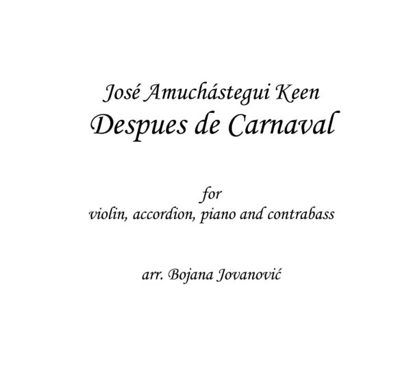 Despues de Carnaval (J.A.Keen) - Sheet Music
