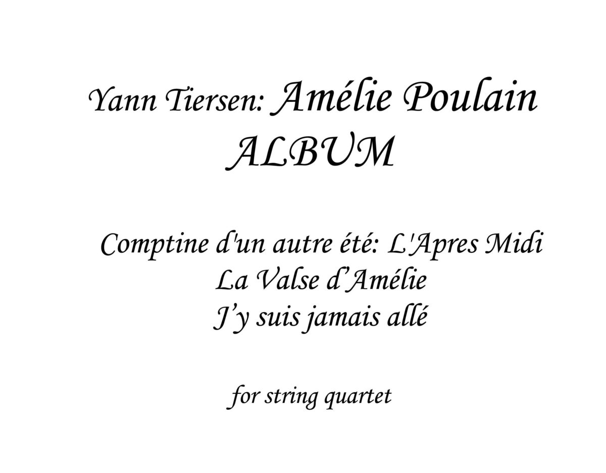 Album Amelie Poulain - Sheet Music
