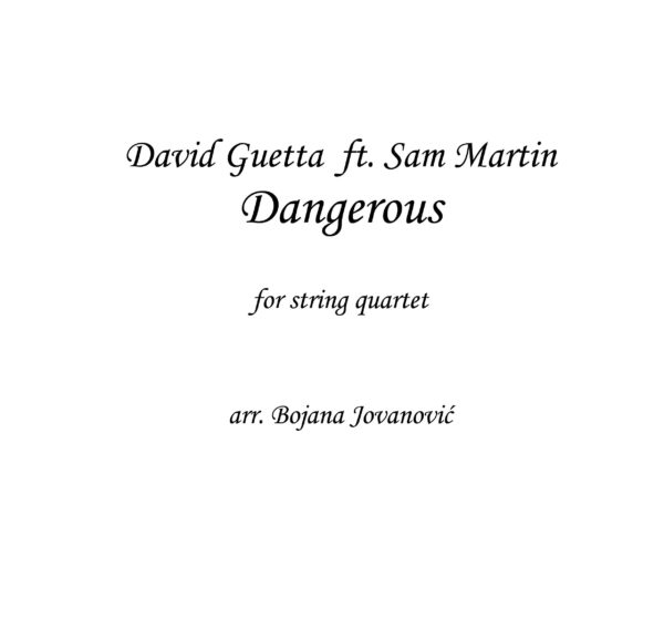 Dangerous (David Guetta) - Sheet Music
