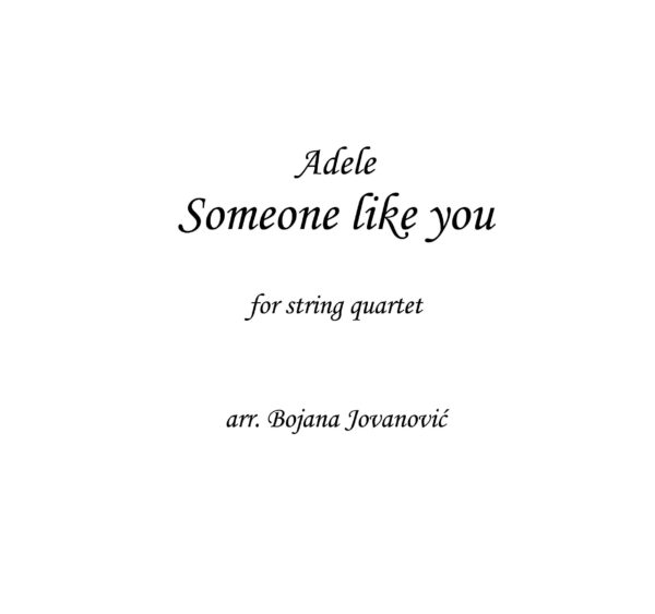 Someone like you (Adele) - Sheet Music