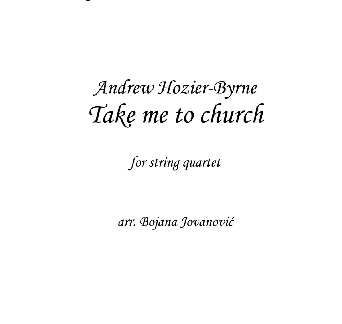 Take me to church (Hozier) - Sheet Music