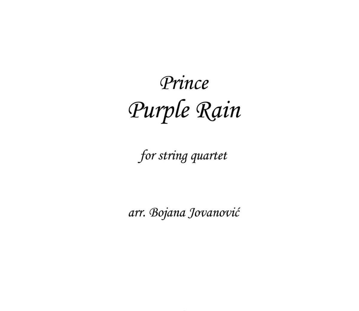 Purple Rain (Prince) - Sheet Music