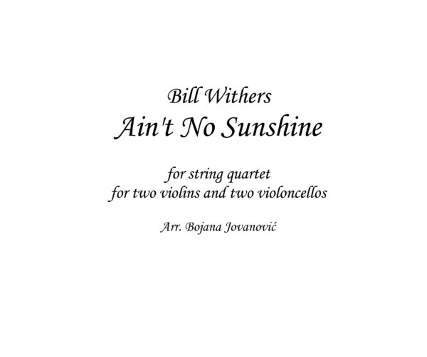 Ain't no sunshine (Bill Withers) - Sheet Music
