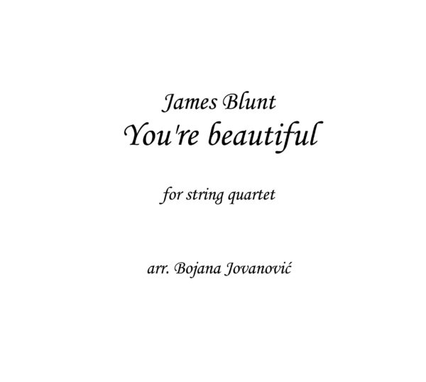 You're beautiful (James Blunt) - Sheet Music
