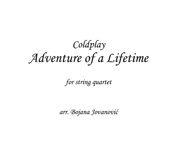 Adventure of a lifetime (Coldplay) - Sheet Music