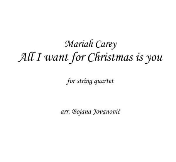 All I want for Christmas is you (Mariah Carey) - Sheet Music