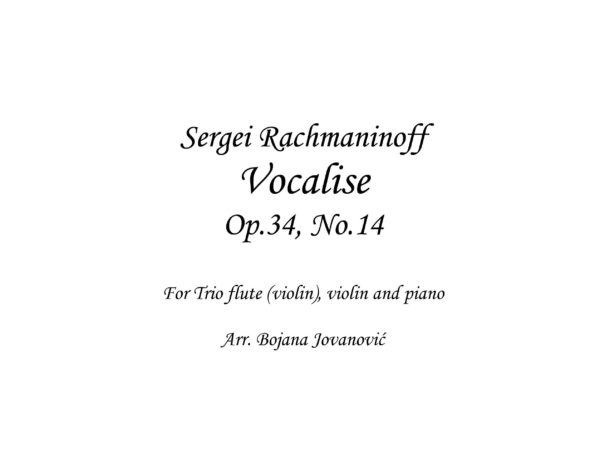 VOCALISE Op. 34, No. 14 (S. Rachmaninoff) - Sheet Music