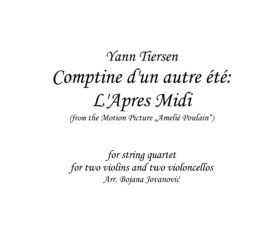 L'Apres Midi (Yann Tiersen) - Sheet Music