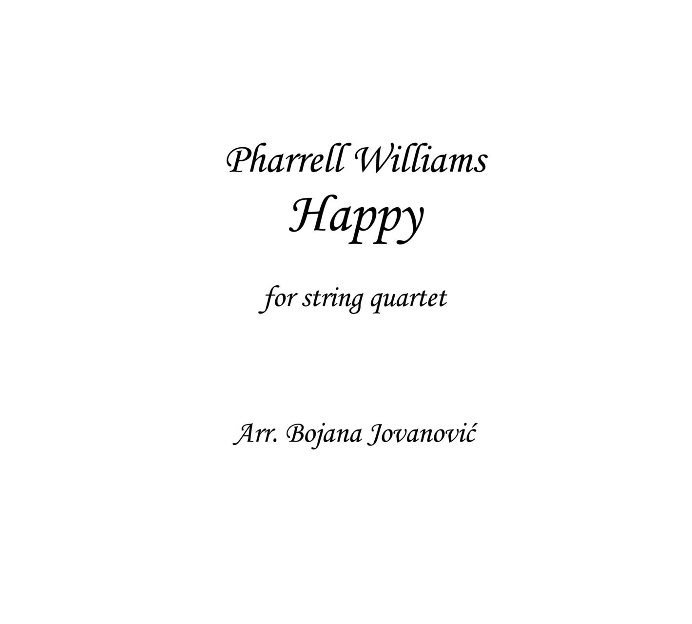 Pharrell Happy Sheet music Pharrell Williams Soundtrack for String  Quartet