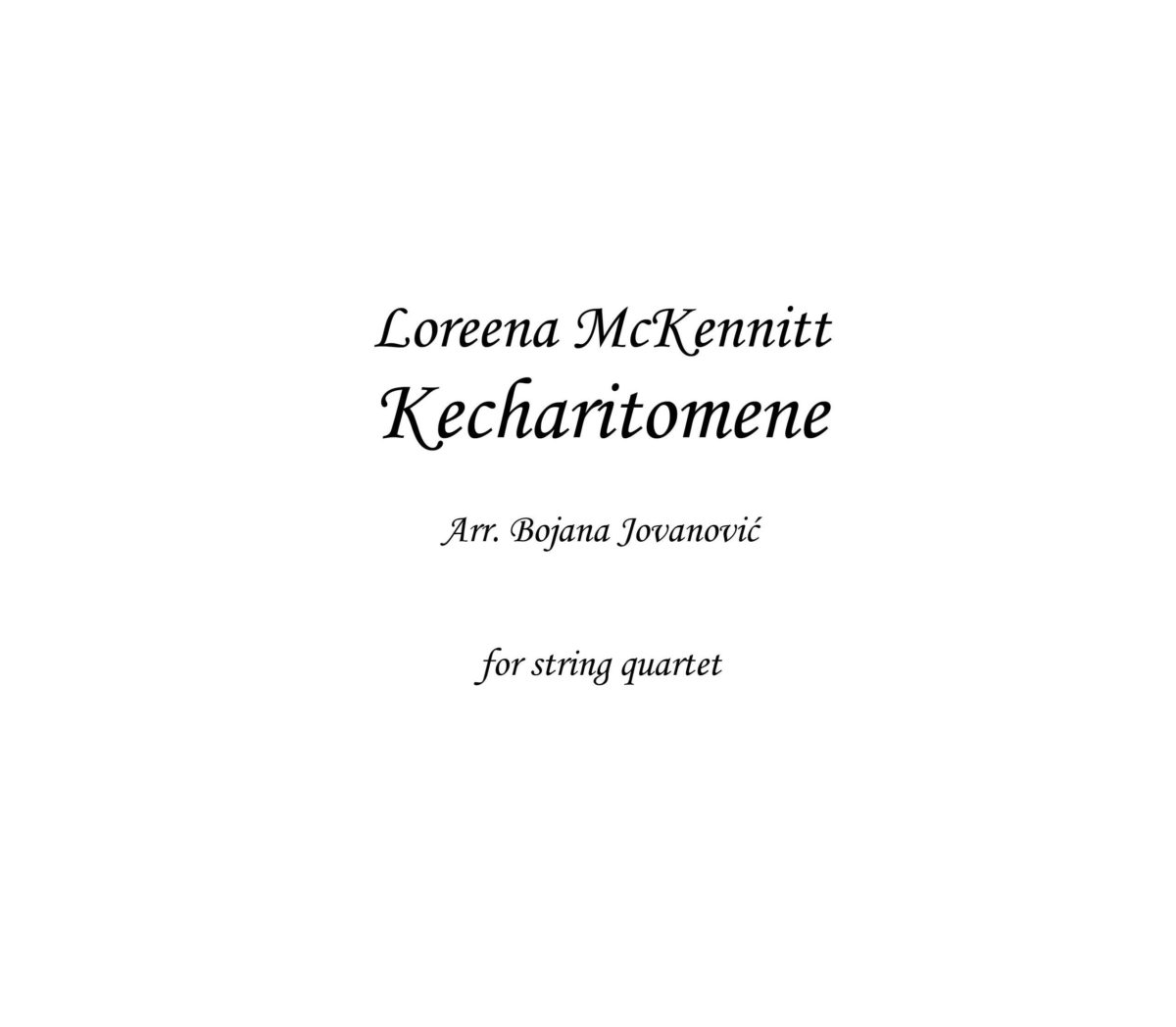 Kecharitomene (Loreena McKennitt) - Sheet Music