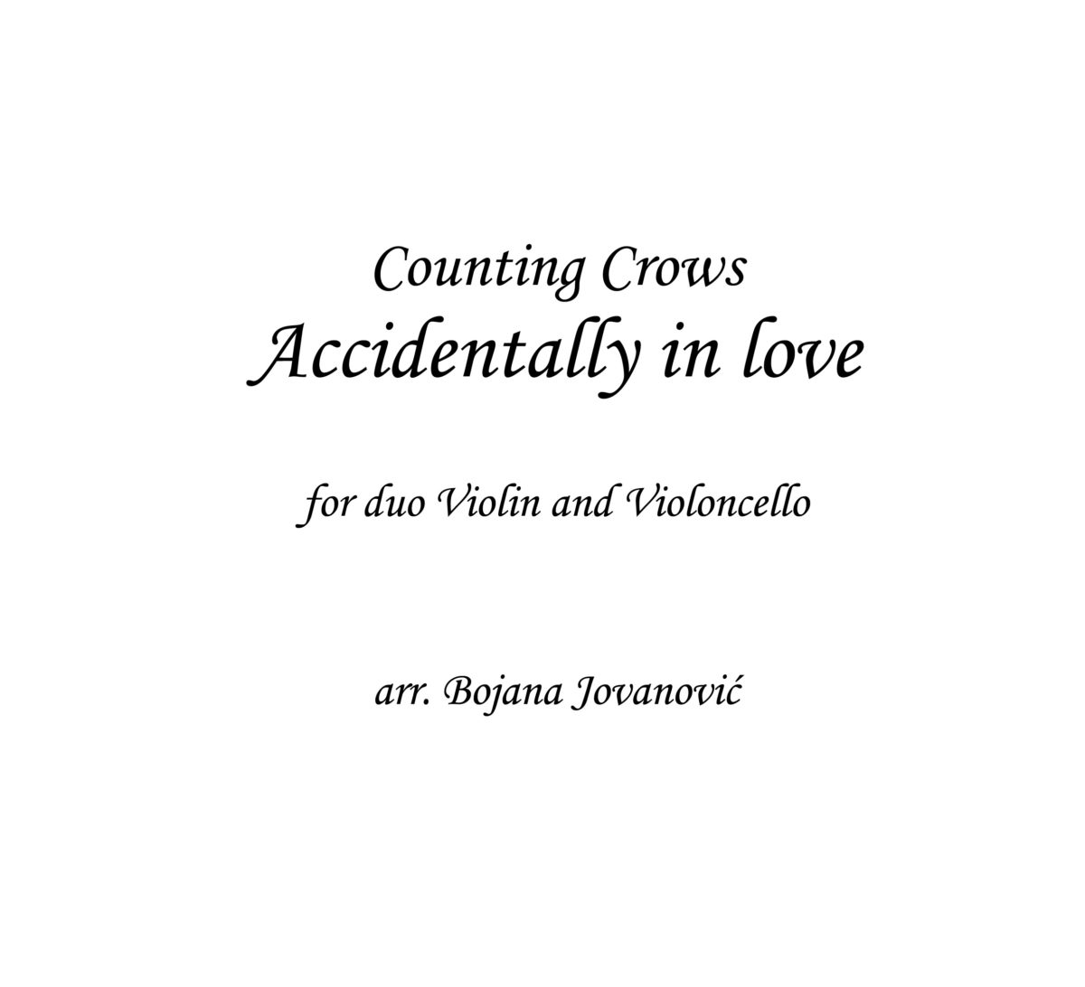 Accidentally in love Sheet music (Counting Crows)