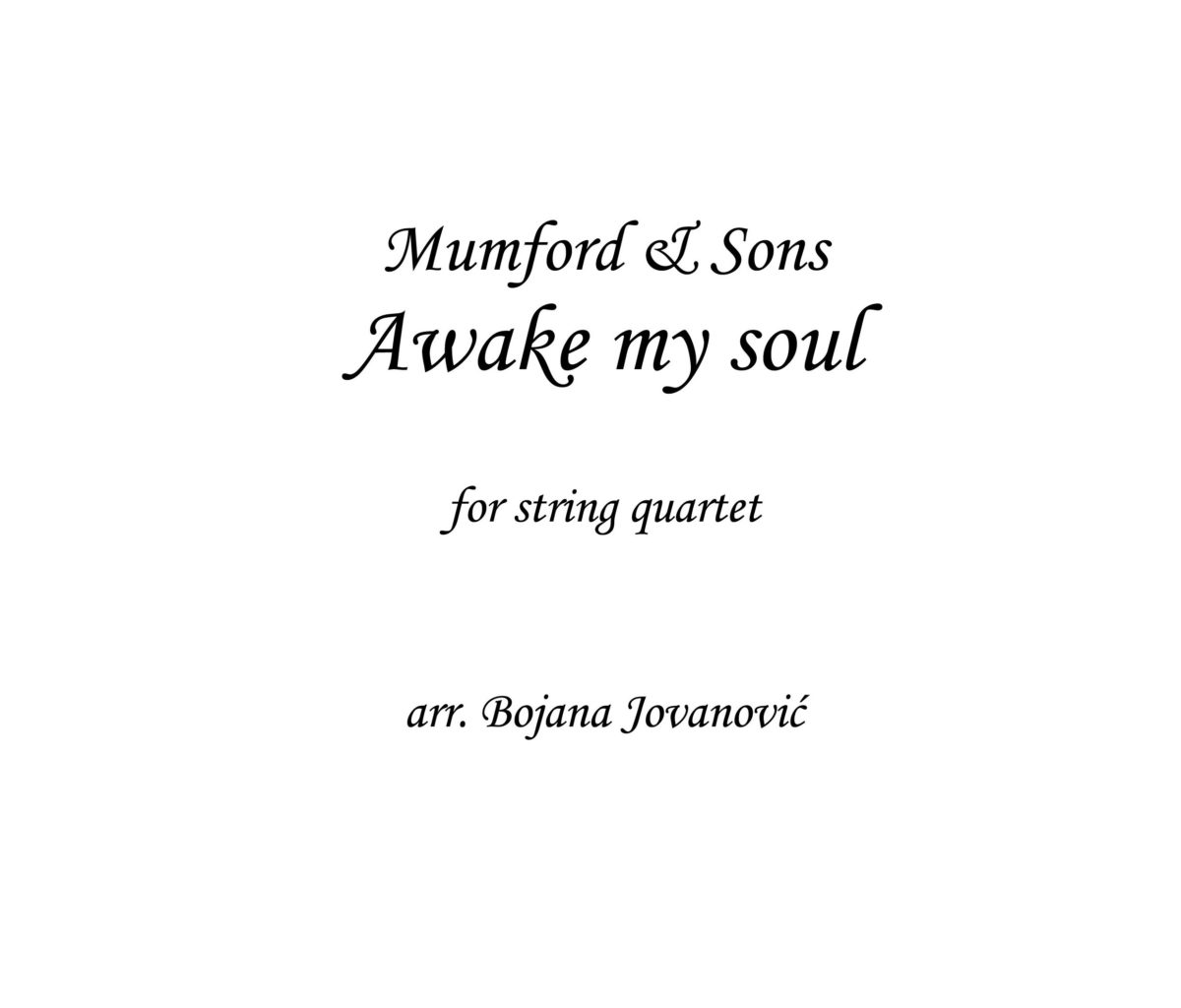 Awake my soul (Mumford and Sons) - Sheet music