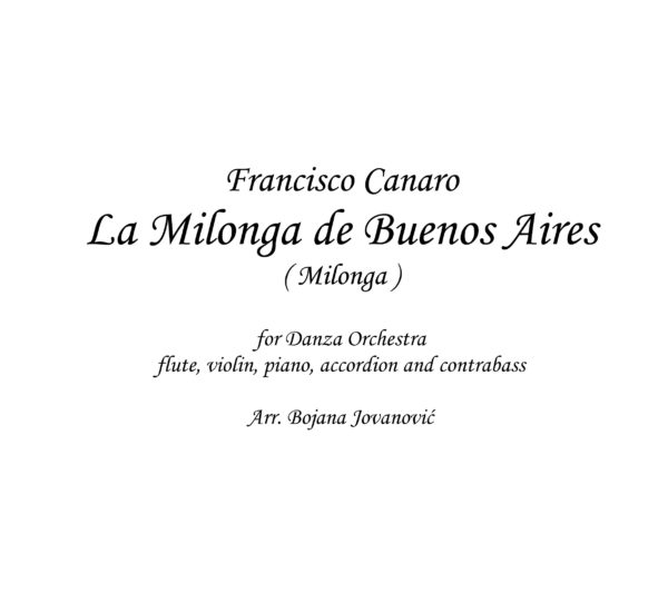 La milonga de Buenos Aires (Francisco Canaro) - Sheet Music