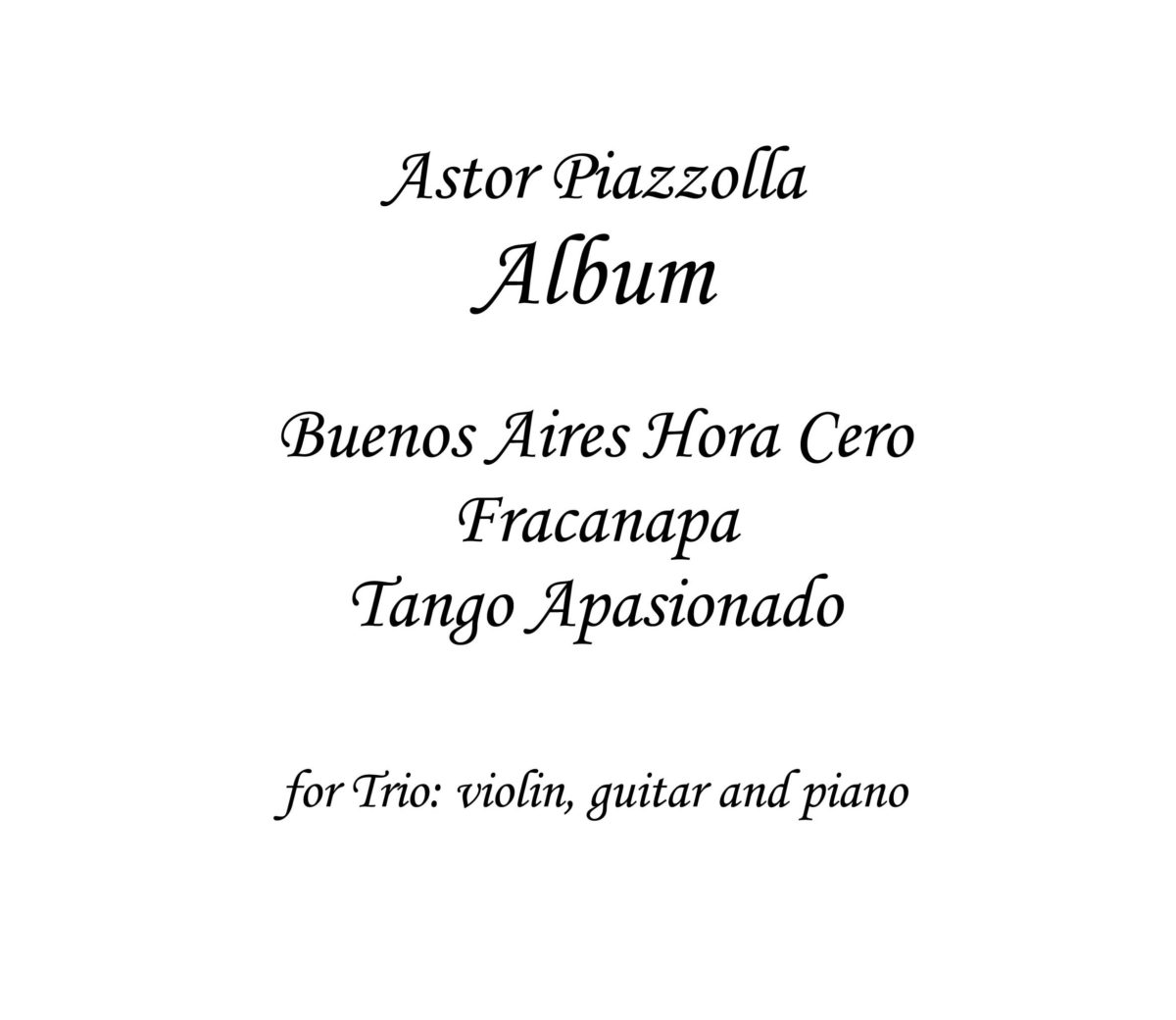 Astor Piazzolla Sheet music