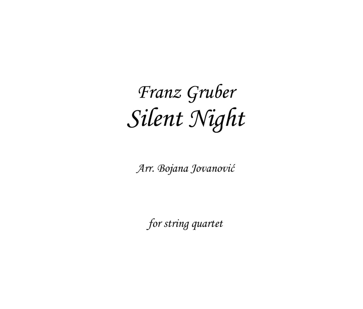 Silent Night (Christmas song) - Sheet Music