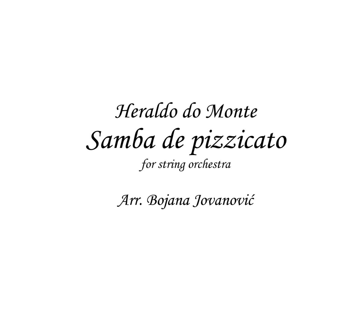 Samba de pizzicato (Heraldo do Monte) - Sheet Music