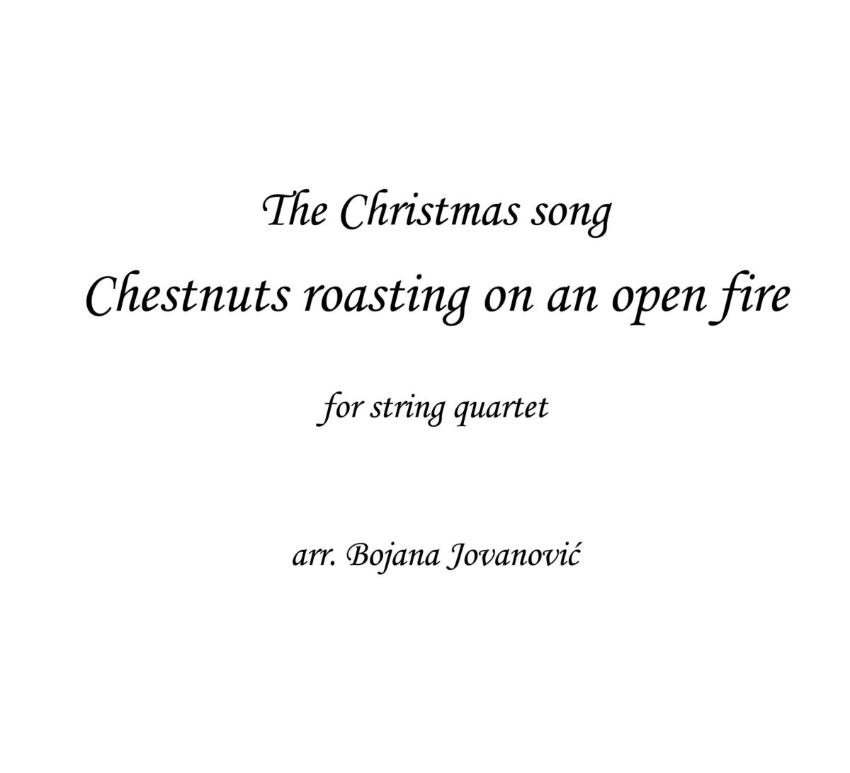 Chestnust roasting (Christmas song) - Sheet Music