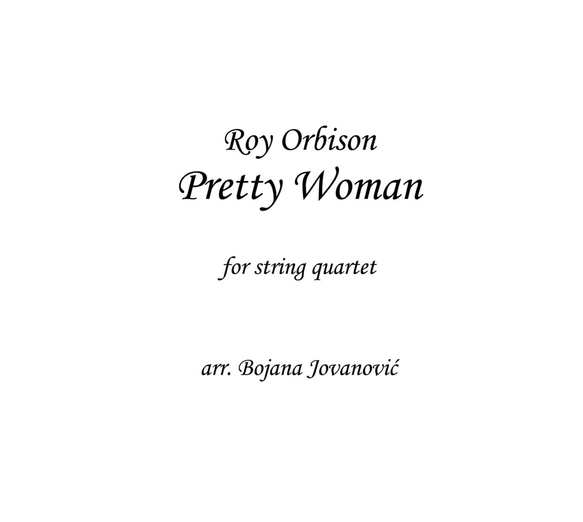 Pretty Woman (Roy Orbison) - Sheet Music