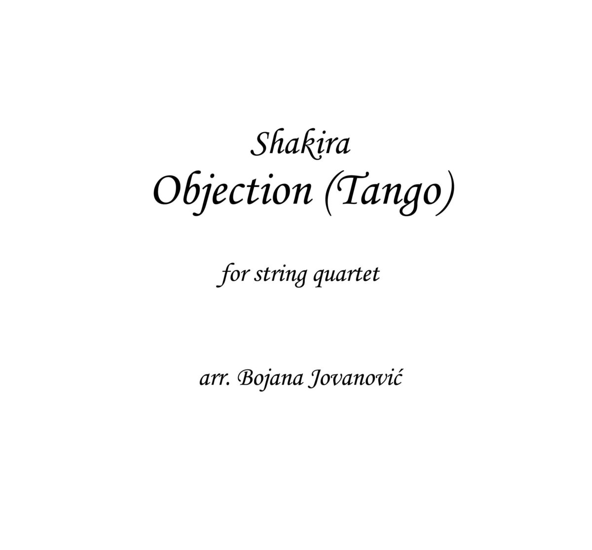 Objection (Shakira) - Sheet Music