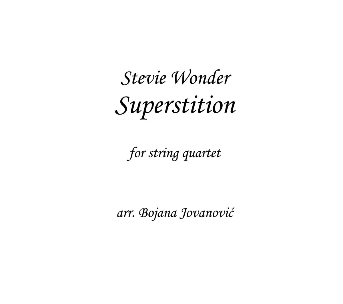 Superstition (Stevie Wonder) - Sheet Music