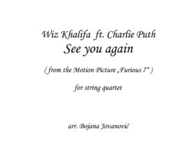 See you again (Wiz Khalifa ft Charlie Puth) - Sheet Music
