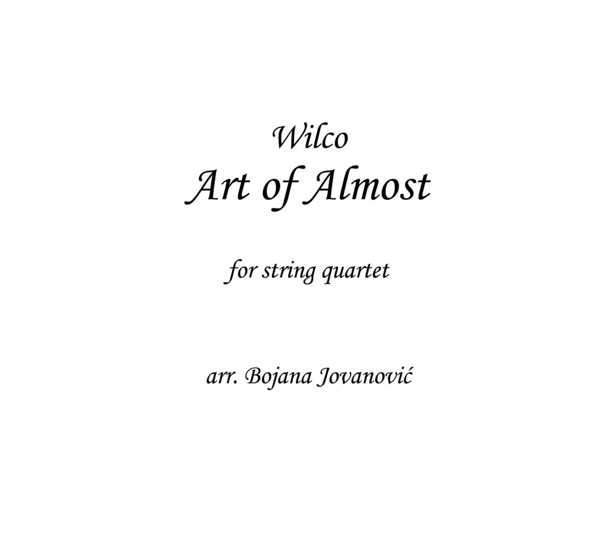 Art of almost (Wilco) - Sheet Music
