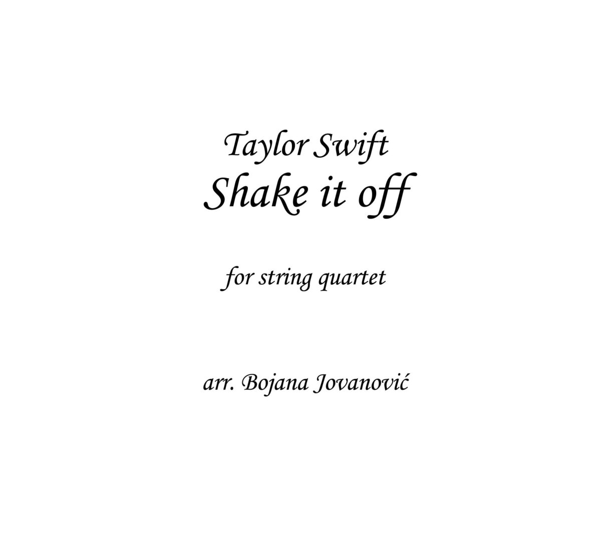 Shake it off (Taylor Swift) - Sheet Music