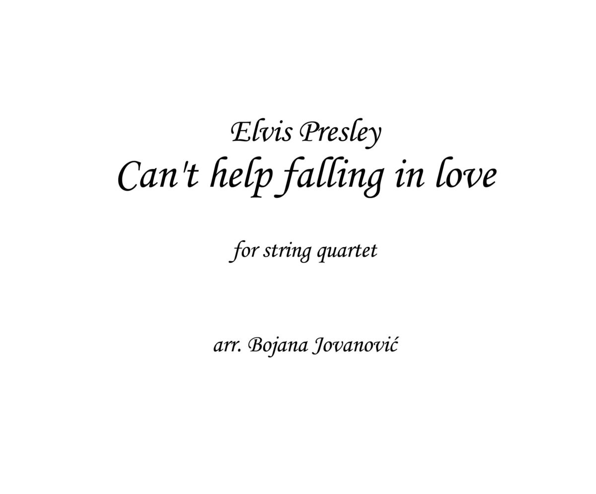 Can't hel falling in love (Elvis Presley) - Sheet Music