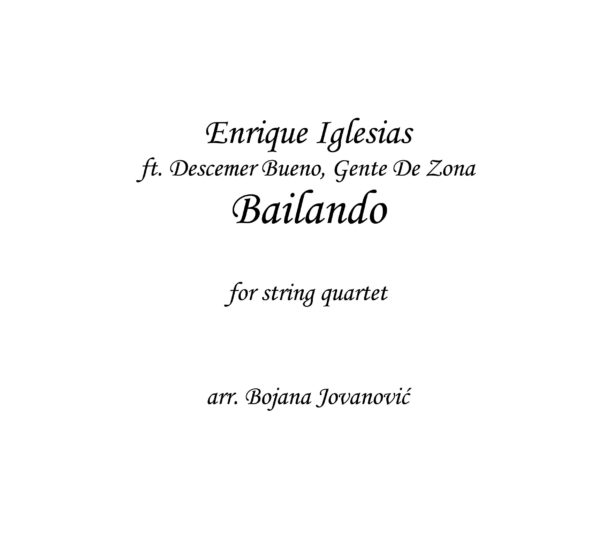 Bailando (Enrique Iglesias) - Sheet Music