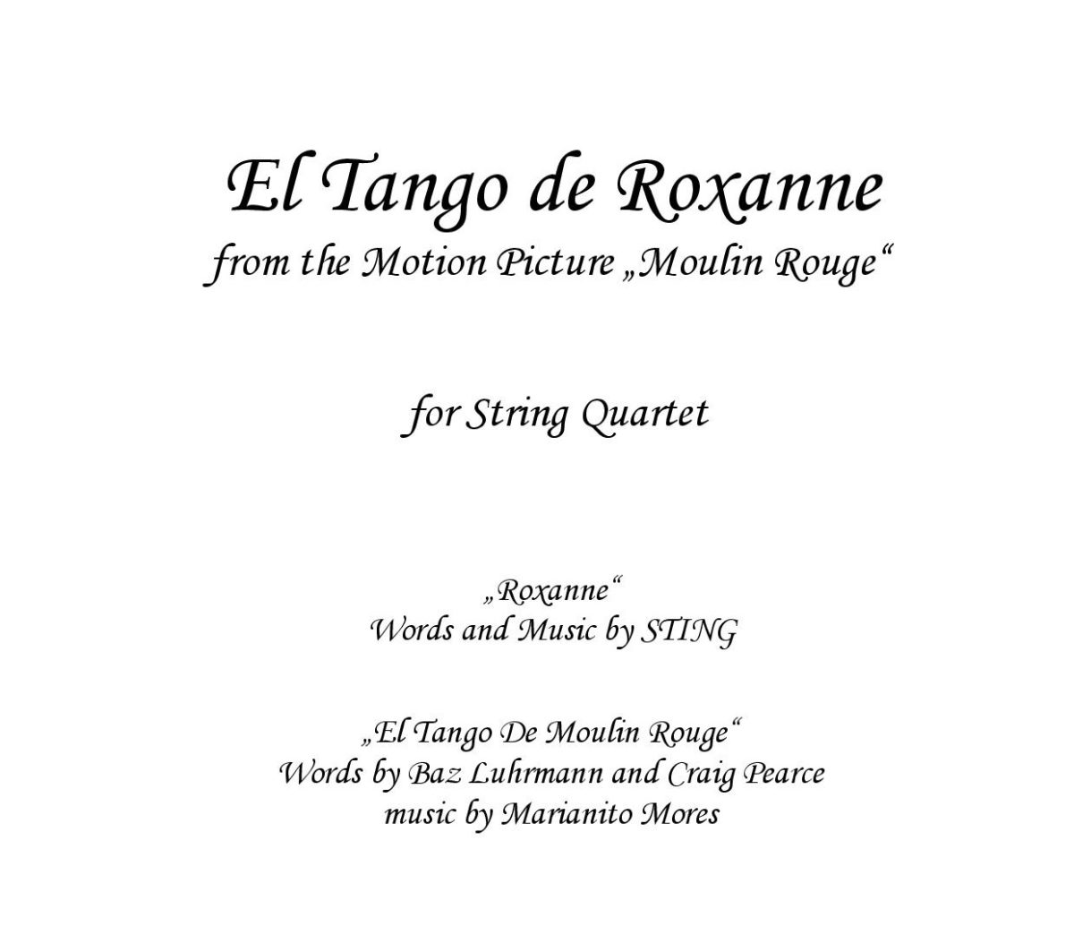 El Tango de Roxanne (Moulin Rouge) - Sheet music