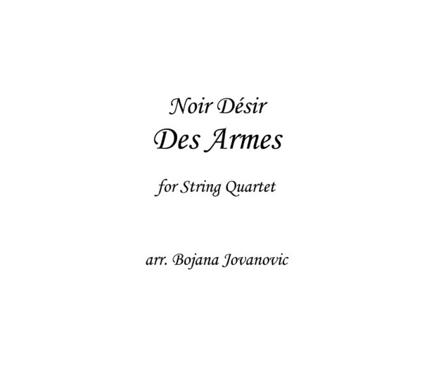 Des Armes (Noir Desir) - Sheet Music