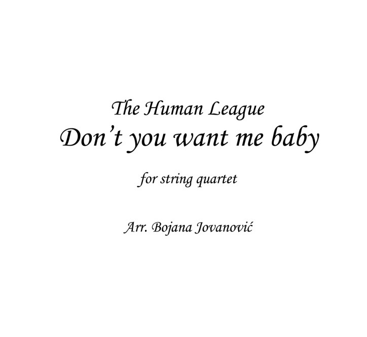Don't you want me baby (The Human League) - Sheet Music