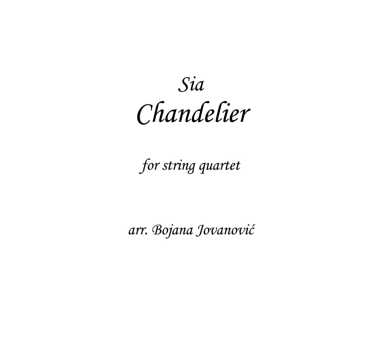 Chandelier (Sia) - Sheet Music