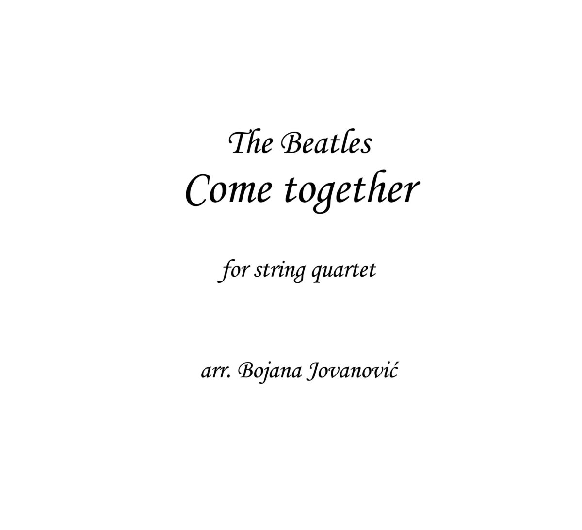 Come together (The Beatles) - Sheet Music