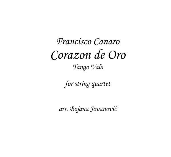 Corazon de Oro (Francisco Canaro) - Sheet Music