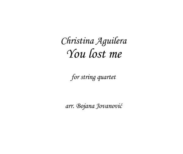 You lost me (Christina Aguilera) - Sheet Music