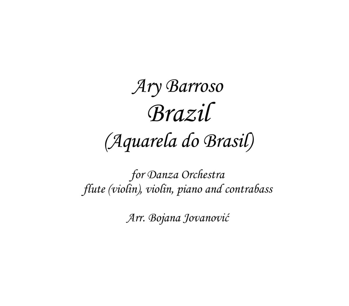Brazil (Ary Barroso) Sheet Music