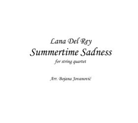 Summertime sadness (Lana Del Rey) - Sheet Music