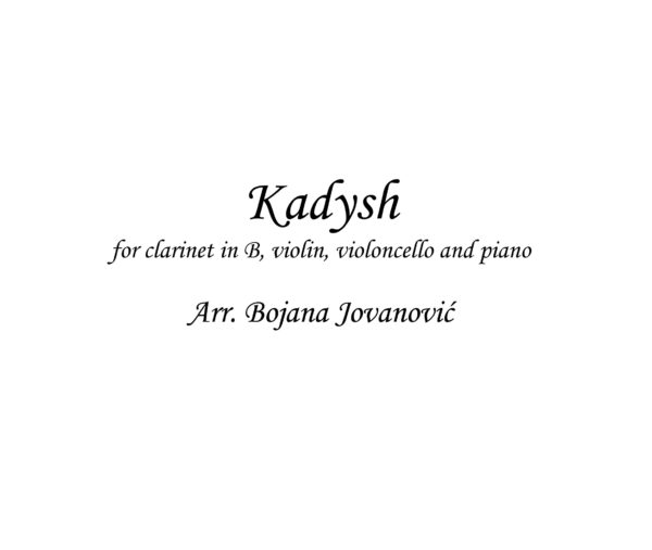 Kadysh (Jewish music) - Sheet Music