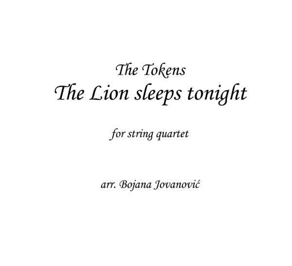 The Lion sleeps tonight (Lion King) - Sheet music
