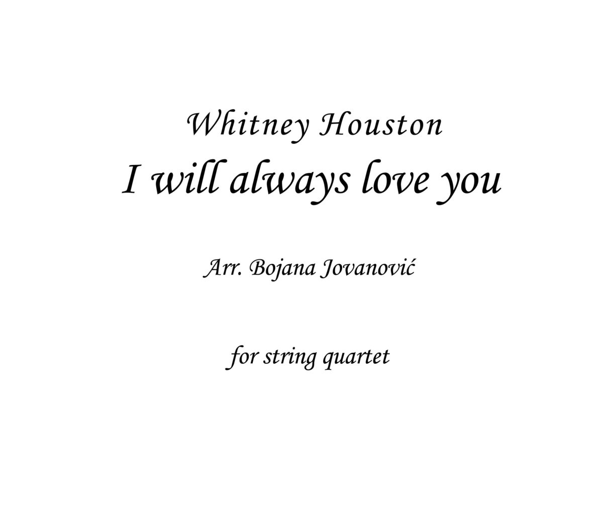 I will always love you (Whitney Houston) - Sheet music