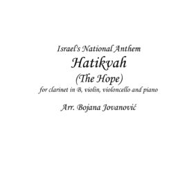 Hatikvah (Jewish music) - Sheet Music