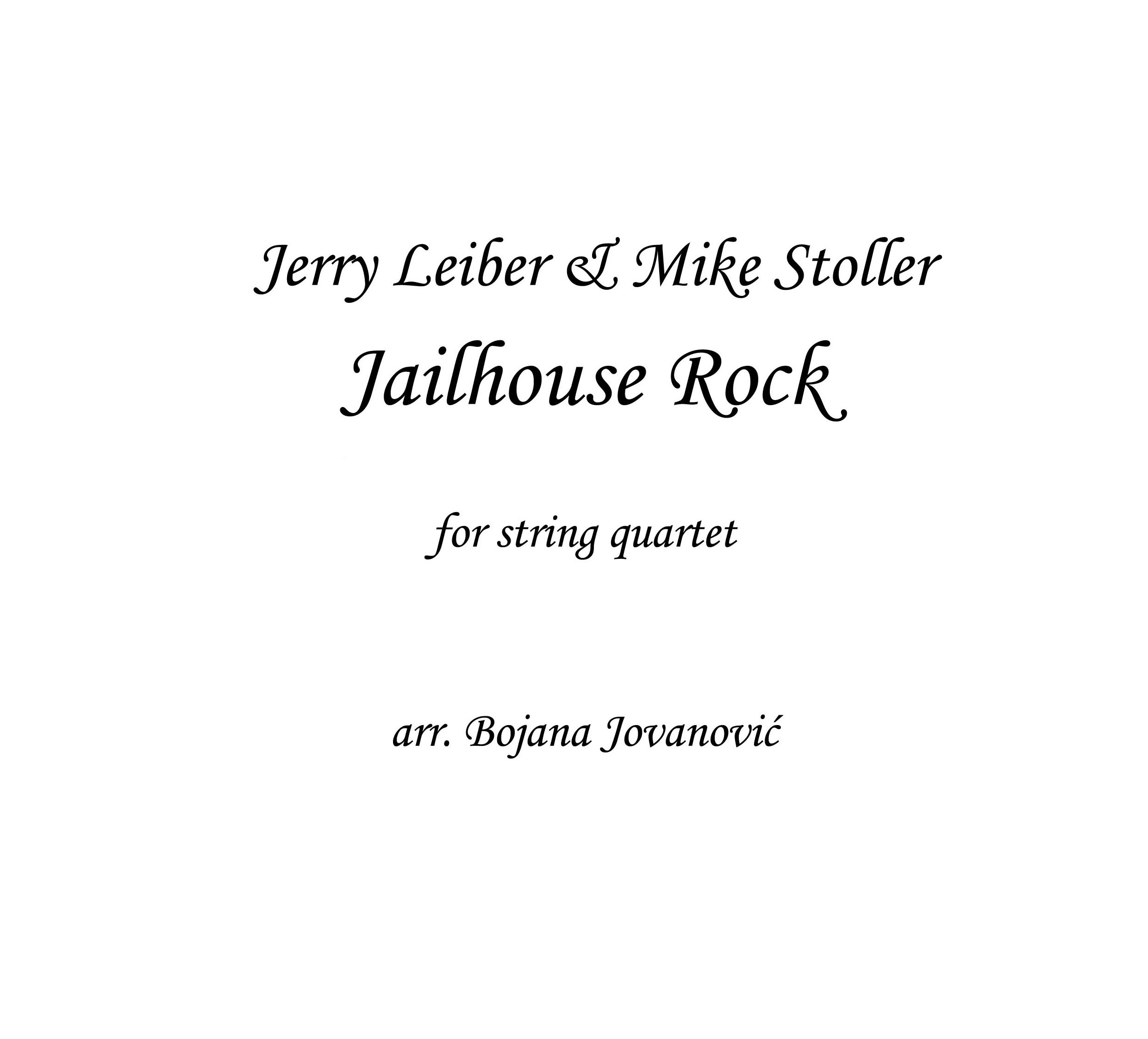 Jailhouse Rock Sheet music - Elvis Presley - for String Quartet