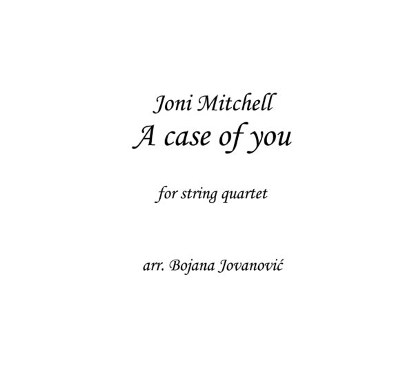 A case of you Joni Mitchell Sheet music