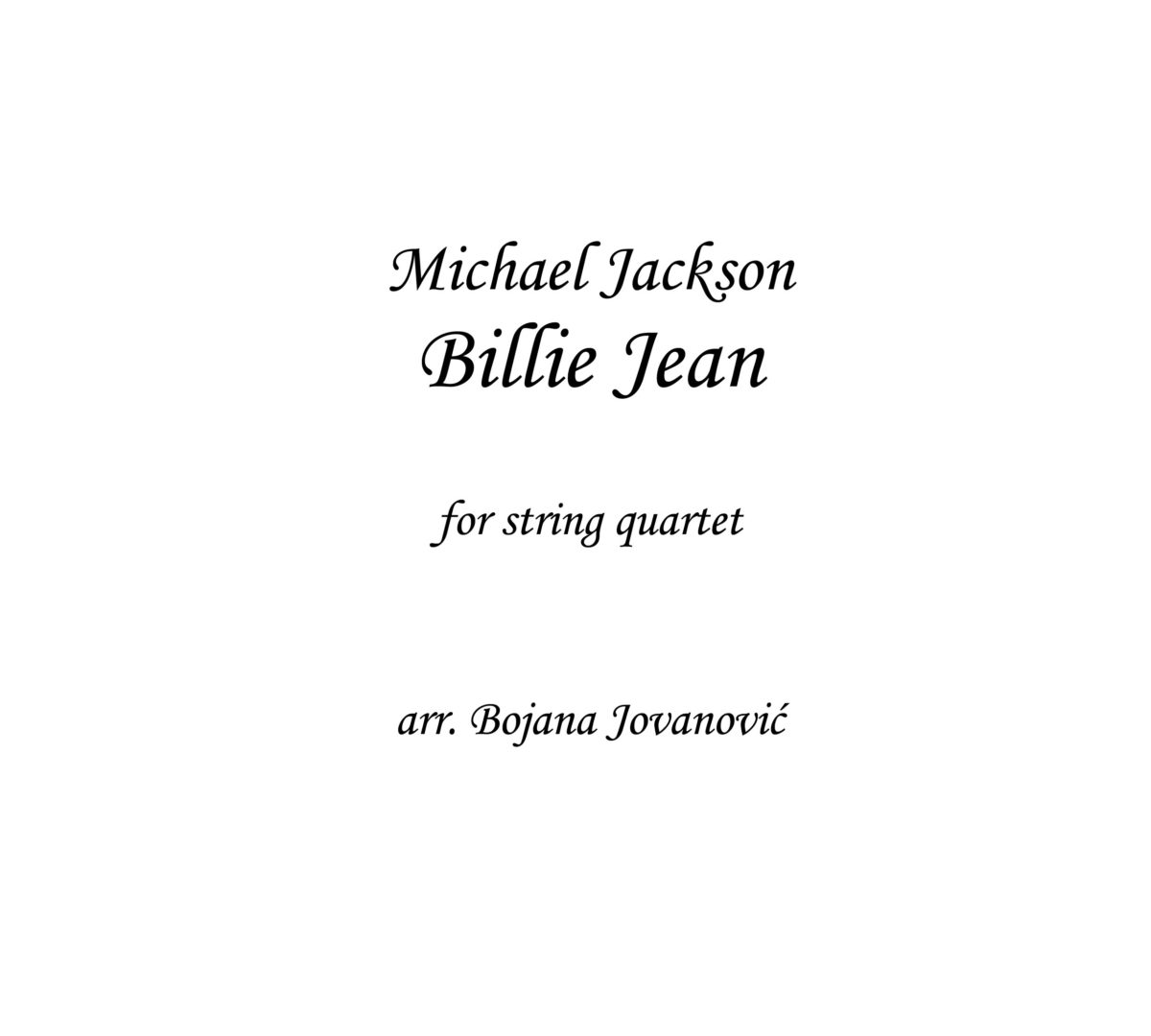 Billie Jean Michael Jackson Sheet music