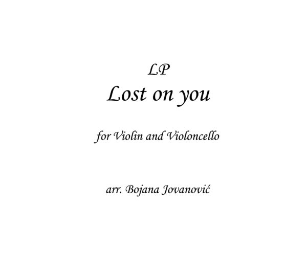 LP Lost on you Sheet music