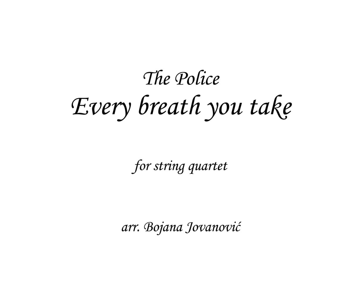 Every breath you take (The Police) Sheet music